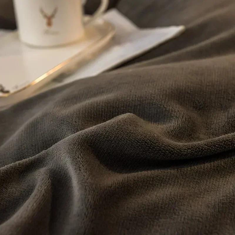New Winter Coral Velvet Warm Sheets Soft Plush Pillowcases Flannel Sheets Bedding for Home Use