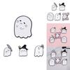 Adorable Cartoon Ghost Shaped Metal Brooch Cute Halloween Series Pin For All