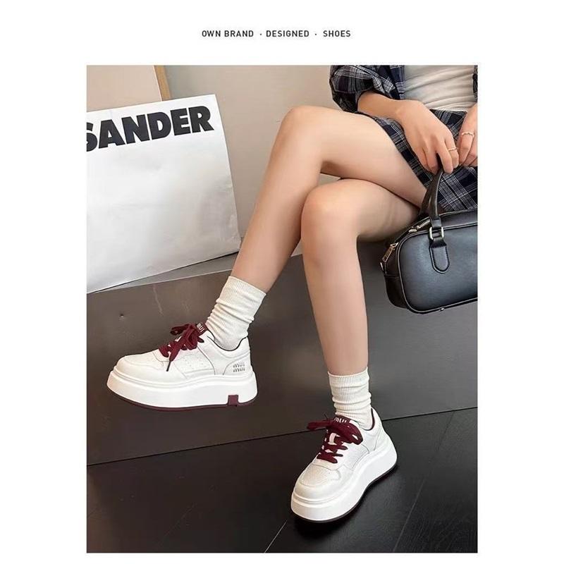 Platform Casual Sneakers For Women Lace Up Chunky Sole Fashion Shoes