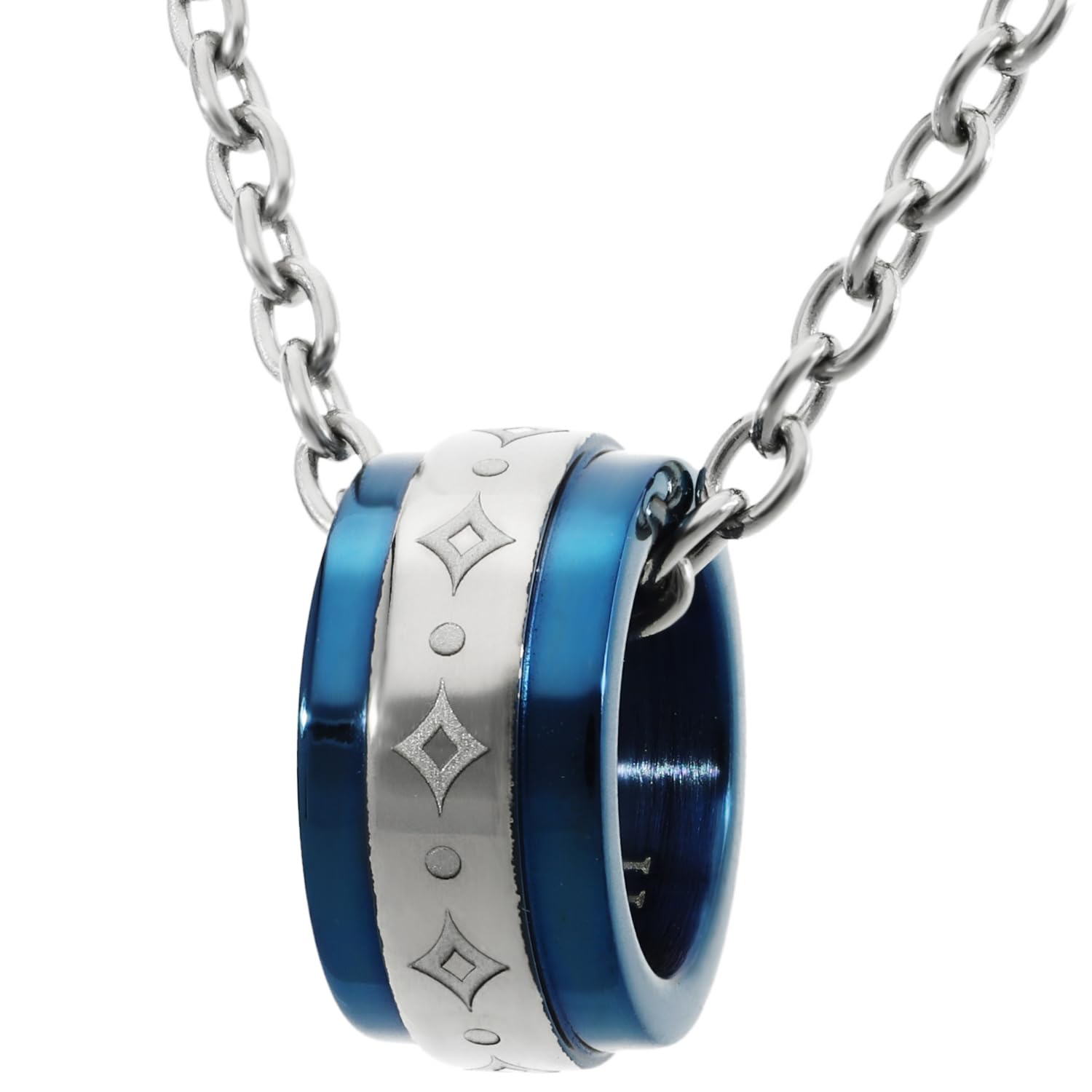 

[Fe-fe] fe-fe x phiten Special Edition Phiten Diamond Pattern Titanium Blue Ring for Men, Necklace, Sports, Metal Allergy Friendly
