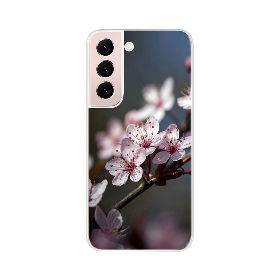 

Beautiful Flower Phone Case For Samsung Galaxy S22 Pro S 22 Ultra 5G Case Cute Cat Soft Silicone TPU Cover For Samsung S22 22Pro Samsung S22