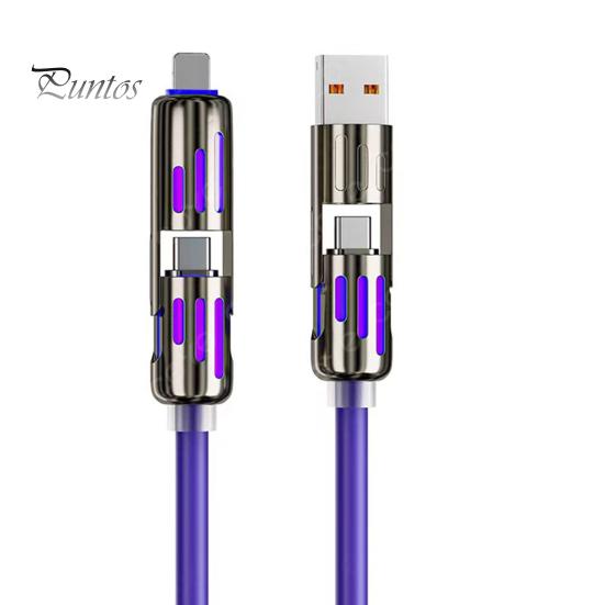 Fast Charging Data Cable 240W Thickened Silicone Charging Cable Multi-Protocol Data Transfer Cable for IPhone Tablets