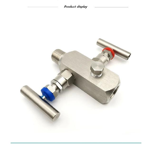 Stainless Steel 304 Needle Valve Two Valve Integrated Valve Group Inside and Outside Thread Instrument Valve 1/2