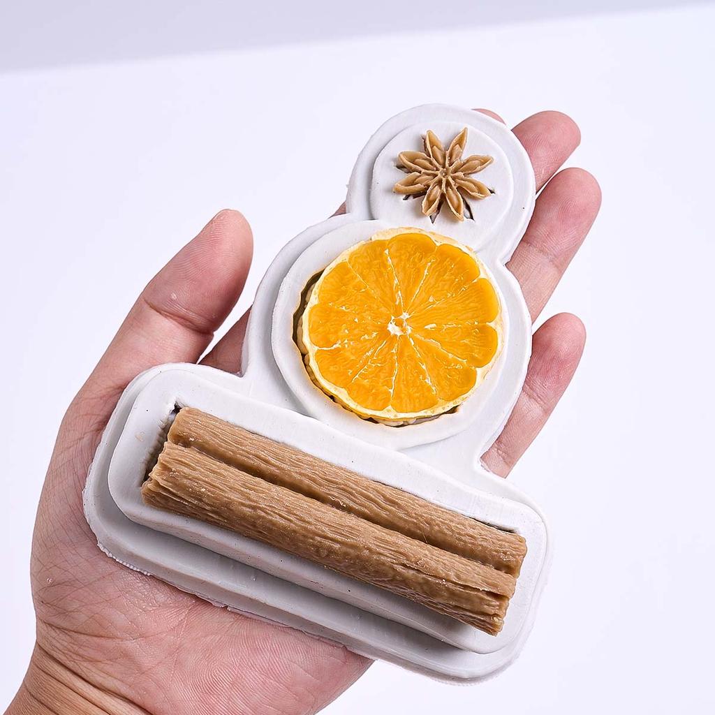 3D Lemon Cinnamon Star Anise Nuts Silicone Mold DIY Christmas Ornaments Candle Craft Making Kit Chocolate Cake Baking Molds