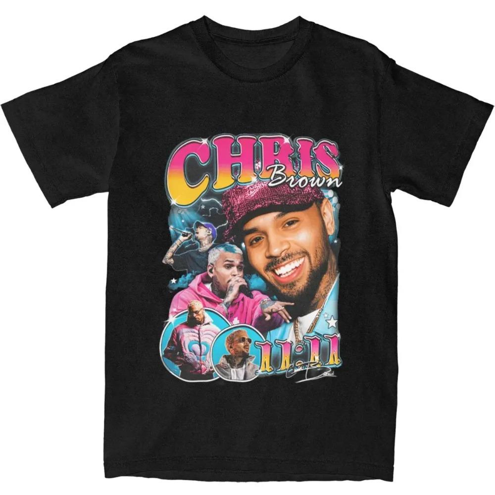 Camiseta de Ropa Pirata de Chris Brown para Hombre Mujer Homenaje a Artista de Música R&B Camisetas con Estampado Gráfico Cool