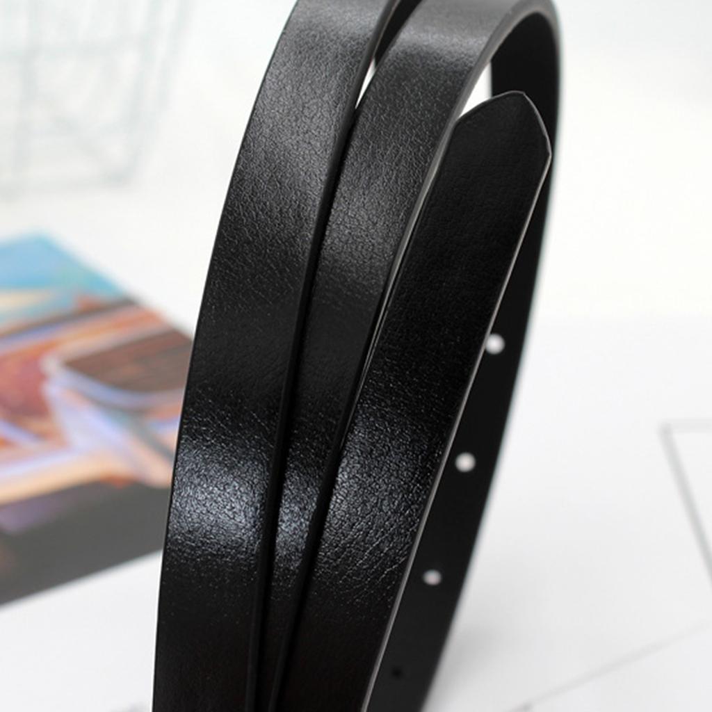 Women Faux Leather Belt Thin Waistband Decorative Waist Ornament for Jeans and Dresses Elegant Design with Gold Buckle