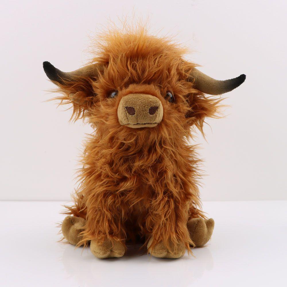 Scottish Highland Cow Plush Toy Soft And Skin Friendly Simulation Doll For Kids 9.8in Long-haired Gift
