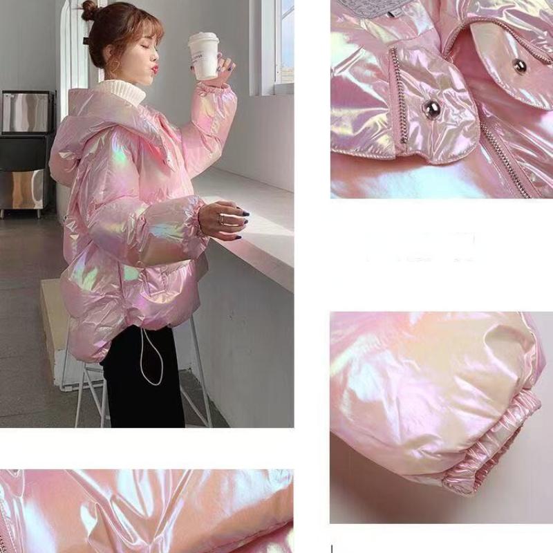 High Quality Fashion Autumn Winter Women Loose Parkas Female Thickening Warm Hooded Cotton Padded Korean Style White Jacket Coat