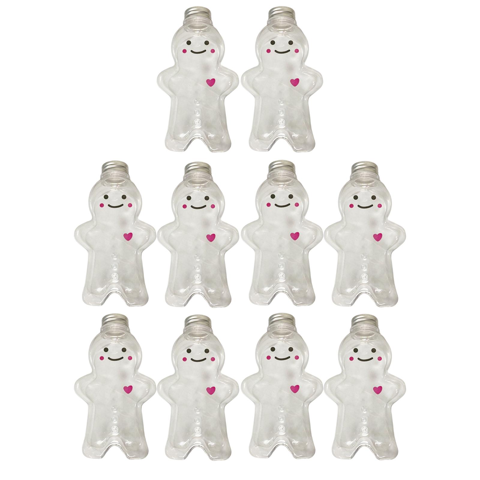 

10x Gingerbread Man Shapes Bottles 500ml Packaging Bottle for Drinks чистий