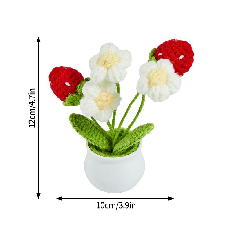 Pig Crochet Flower Decorative Flower Potted Kawaii Knitted Pot Flower Wedding Party Room Decor Potted Kawaii Knitted Pot Pig