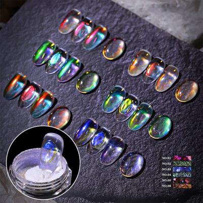 Aurora miroir paillettes Nail Art poudre glace caméléon frottant Pigment poussière brillant charme ongles Design accessoire bricolage décorations