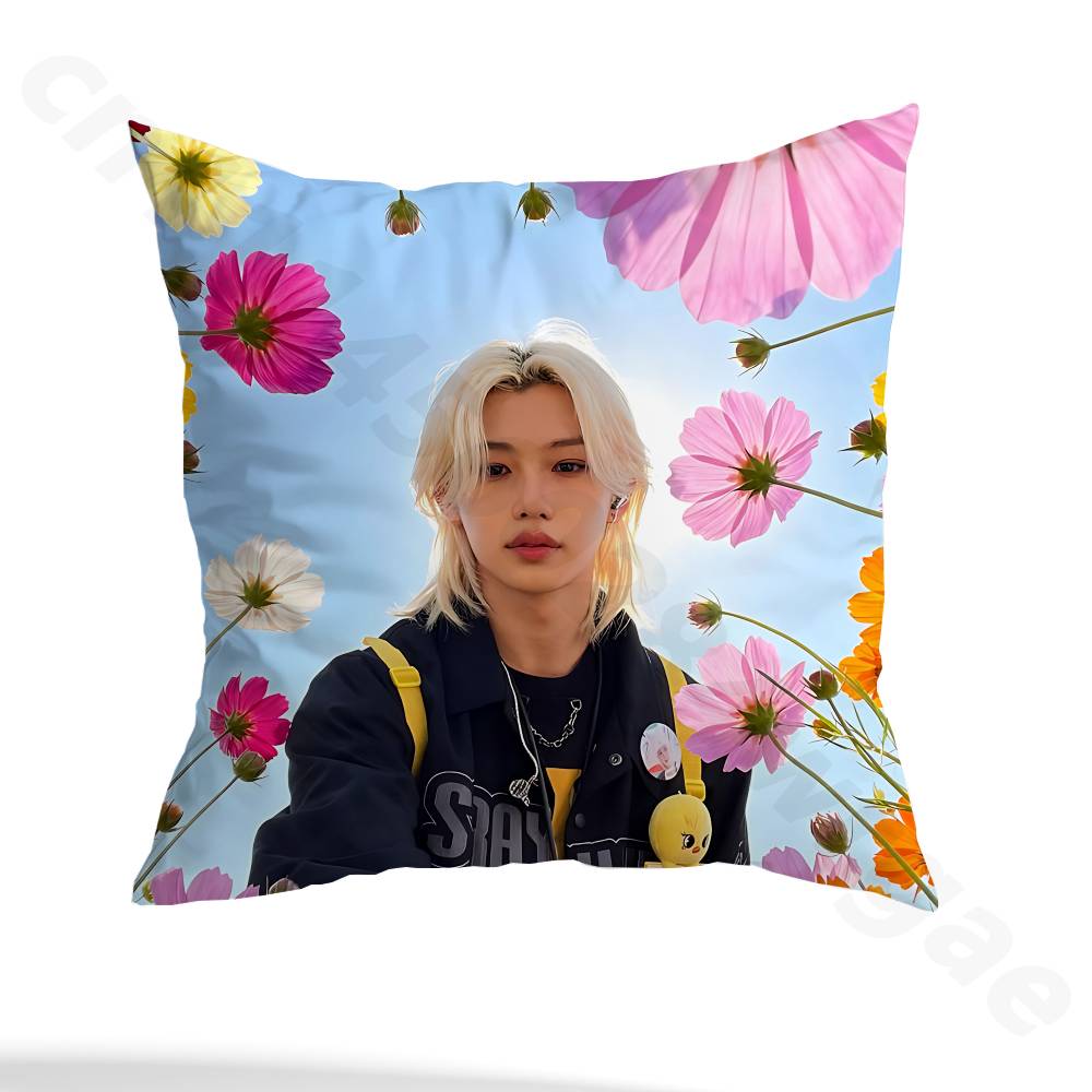 Kpop SKZ F-Felix Pillow Case Sofa Living Room Bedroom Headboard Backrest Cushion Square Cushion Nap Time
