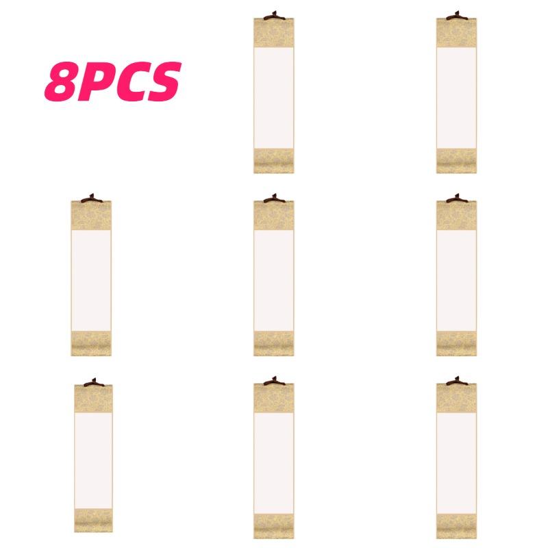 

8 Blank Small Scrolls Traditional Chinese Painting Ancient Hanging Ornaments Calligraphy Scroll Xuan Paper Decoration Home Decor