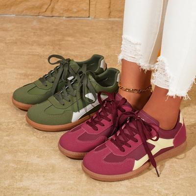 Dames Grote Maat Nieuwe Lente Herfst Duitse Trainer Casual Vetersluiting Witte Sneakers