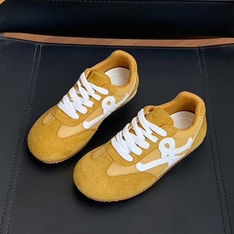 

Through the net Forrest Gump shoes 2025 summer new versatile student fashion casual single shoes lace-up small outdoor women s shoes 35 жёлтый