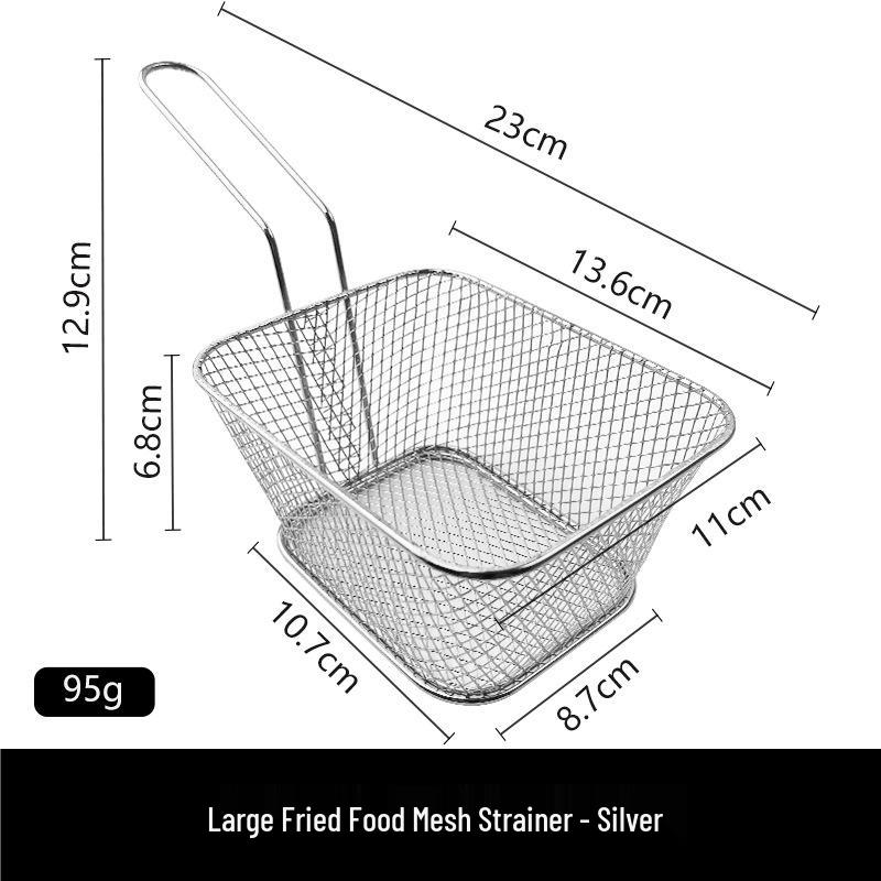 Square Mesh Deep Frying Basket and Filter Screen for French Fries and Chicken Wings
