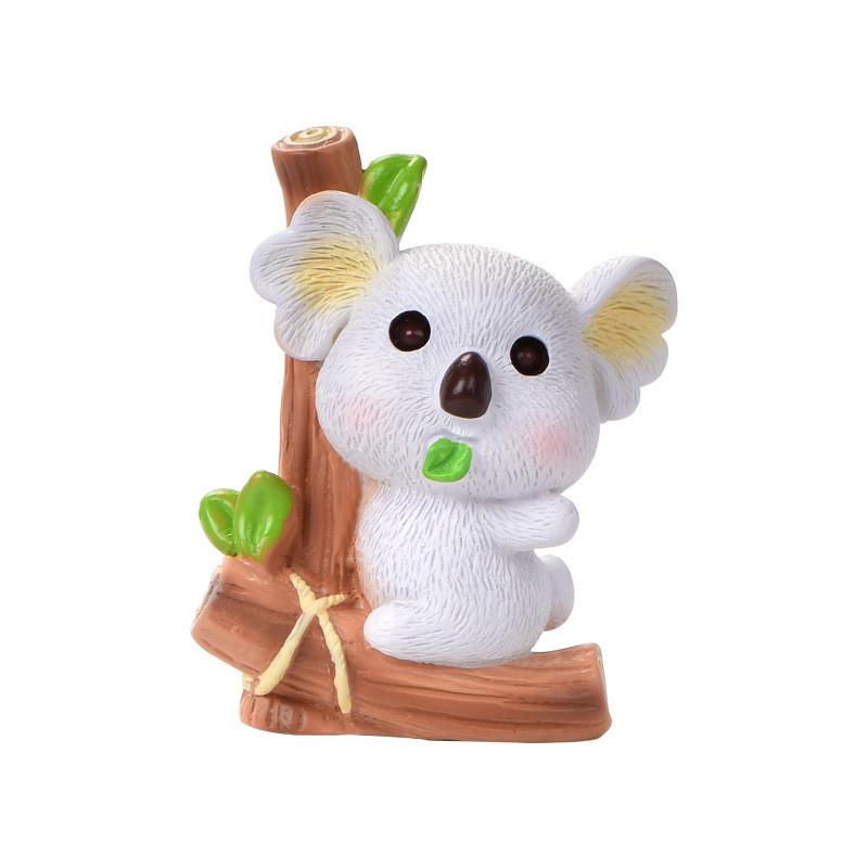 Cartoon Style Resin Koala Figurine Lovely Micro Landscape Diy Decor Crystal Ball Ornament