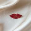 Sexy Red Lips Brooch, Fashionable and Shiny, Classic Clothing Accessories, Drooping Heart-shaped Brooch