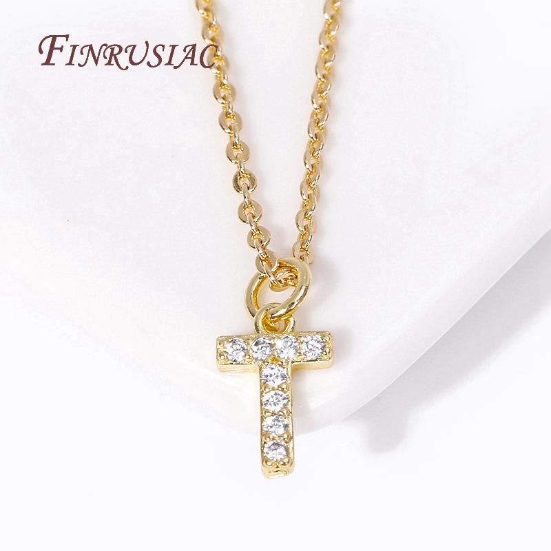 Classic A-Z Initial Letter Pendant Necklace Female 18K Gold Plated Simple Choker Neck Chain Woman Necklaces Jewelry Gifts