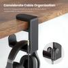 360° Rotating Headphone Stand PC Gaming Headphone Desktop Hook and Cable Clamp Headphone Stand