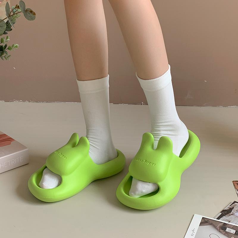 Fashion Pillow Rabbit Slippers for Women Men House Slides Shower Sandals Extremely Comfy Cushioned Thick Sole Cartoon Flip Flops Beach