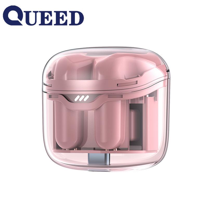 

Прозрачная Bluetooth-гарнитура Полувкладыши Спортивная гарнитура Гарнитура Наушники с аккумулятором розовый