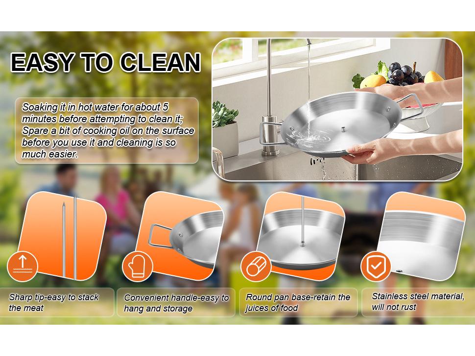 Stainless Steel Vertical BBQ Pot Set: 3 Removable Brackets, Gloves, Oil Bottle, Brush & Hooks