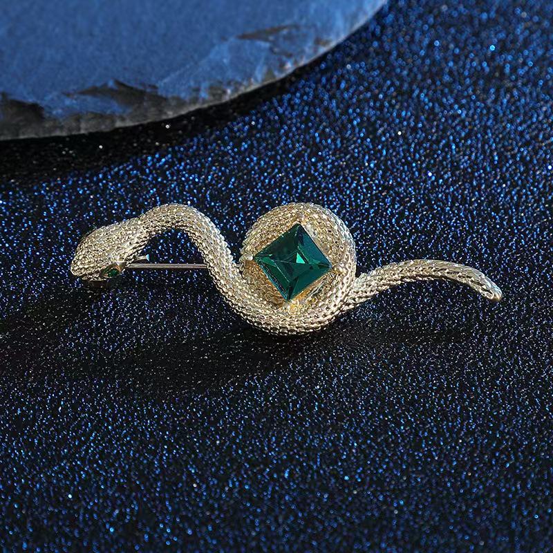 

Брошь со знаком зодиака «Змея» - аксессуар для костюма - высококачественные ювелирные изделия из сплава для свитеров и пальто