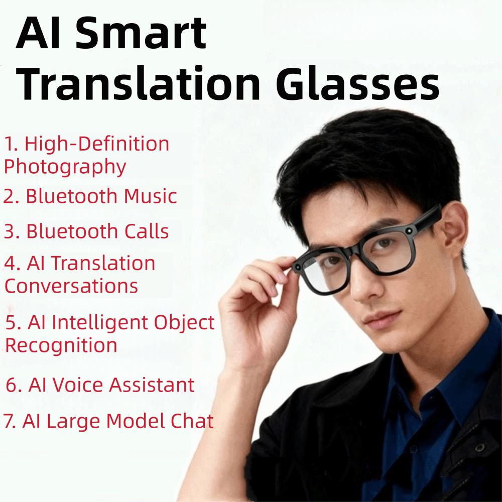 Anti-Blue Light AI Smart Glasses Real-time Translation Smart Video Glasses Voice Call