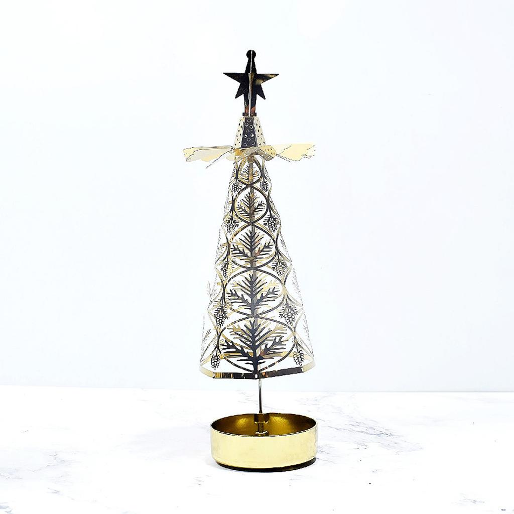 Candle Holder Tree Shaped Revolving Candle Holder for Home Decoration Dinner Ambiance Festival Decor Silver