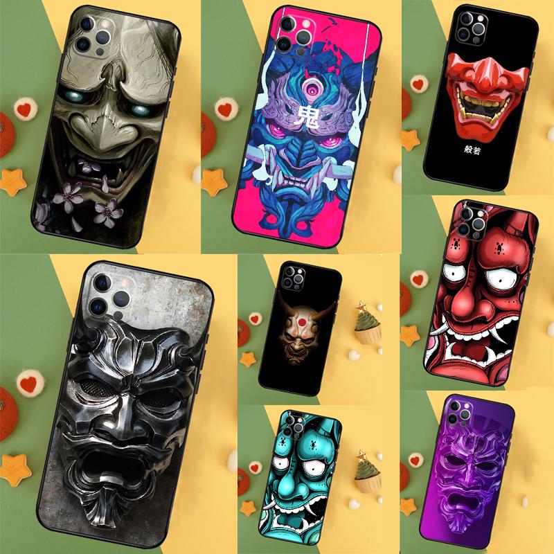 Japanese Oni Hannya Demon Mask Case For Xiaomi Redmi Note 13 Pro 10 11 12 14 15 Pro Plus Redmi 15C 14C 10C 12C 13C 15 Cover