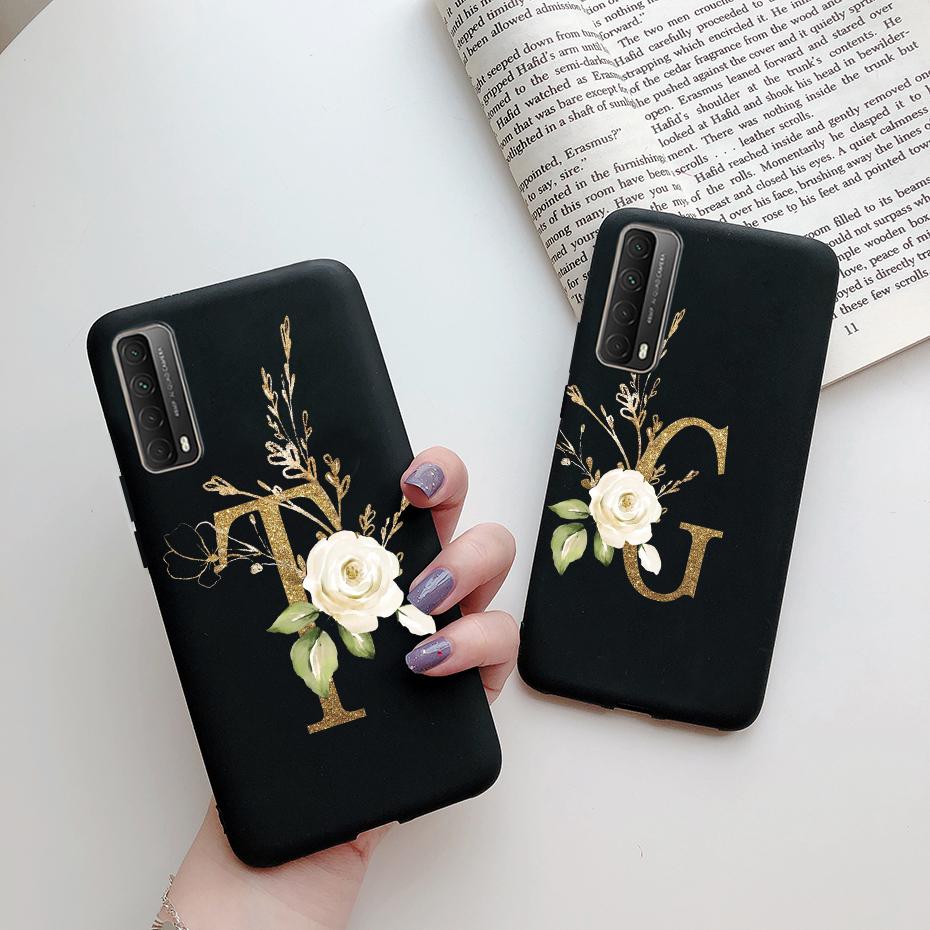 Fashion Flower Letters Shockproof Case For Huawei P Smart 2021 TPU Soft Cover For Huawei Y7A 2020 Y 7A Y7 A Phone Cases 6.67"