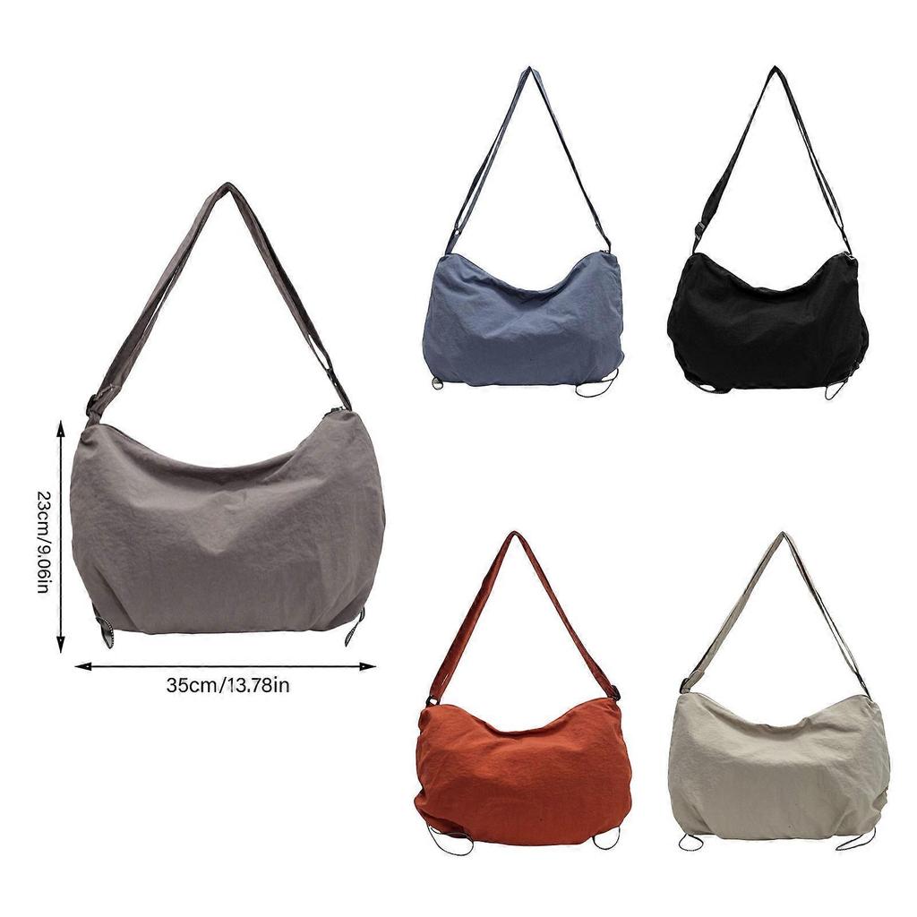 Chic Nylon Dumpling Purse for Women Shoulder Bags with Adjustable Strap Crossbody Purses for Travel and Work  Orange