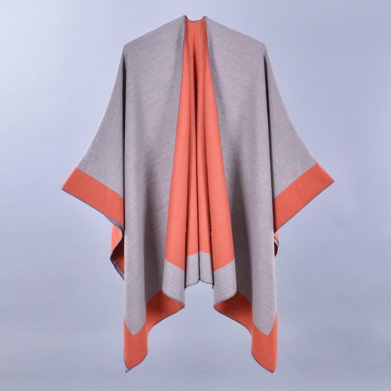 New Women's Spring Scarf Shawl Fashion Versatile Solid Color Four Seasons Imitation Cashmere Split Cape