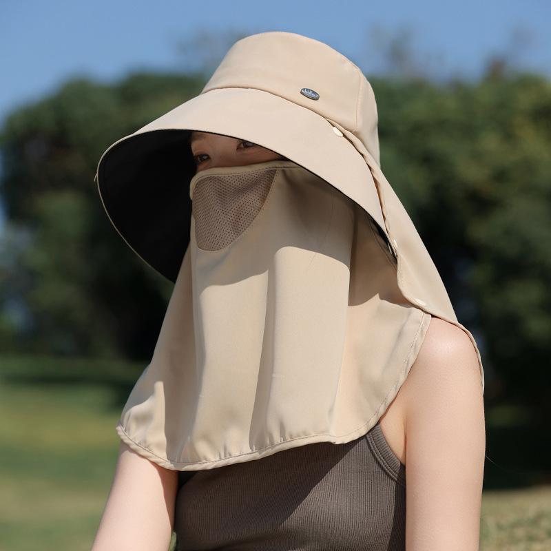 Sun Hat Children'S Outdoor Uv Protection Sun Hat Elegant Face Cover Neck Shawl Hat Travel Beach Hat