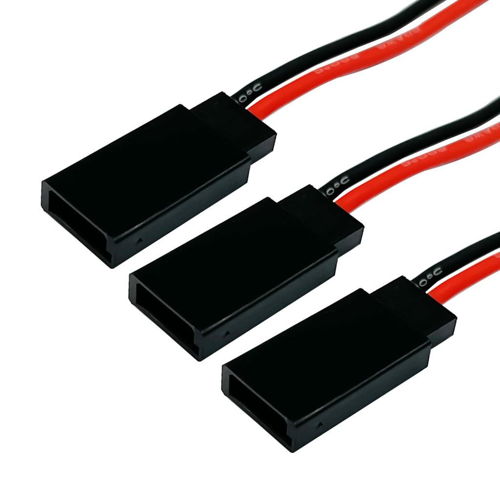 Futaba Style Receiver Plug to 4mm Banana Connector Charging Lead Adapter 20awg 30cm 11.8" Silicone Cable (3-Pack)