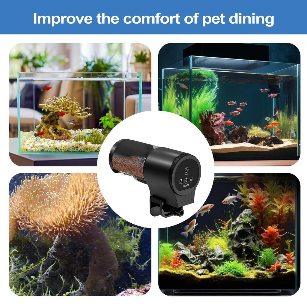 100ml Capacity Auto Fish Feeder Automatic Fish Feeder for Aquarium Smart Timer Auto Fish Food Dispenser for Koi Guppy Betta