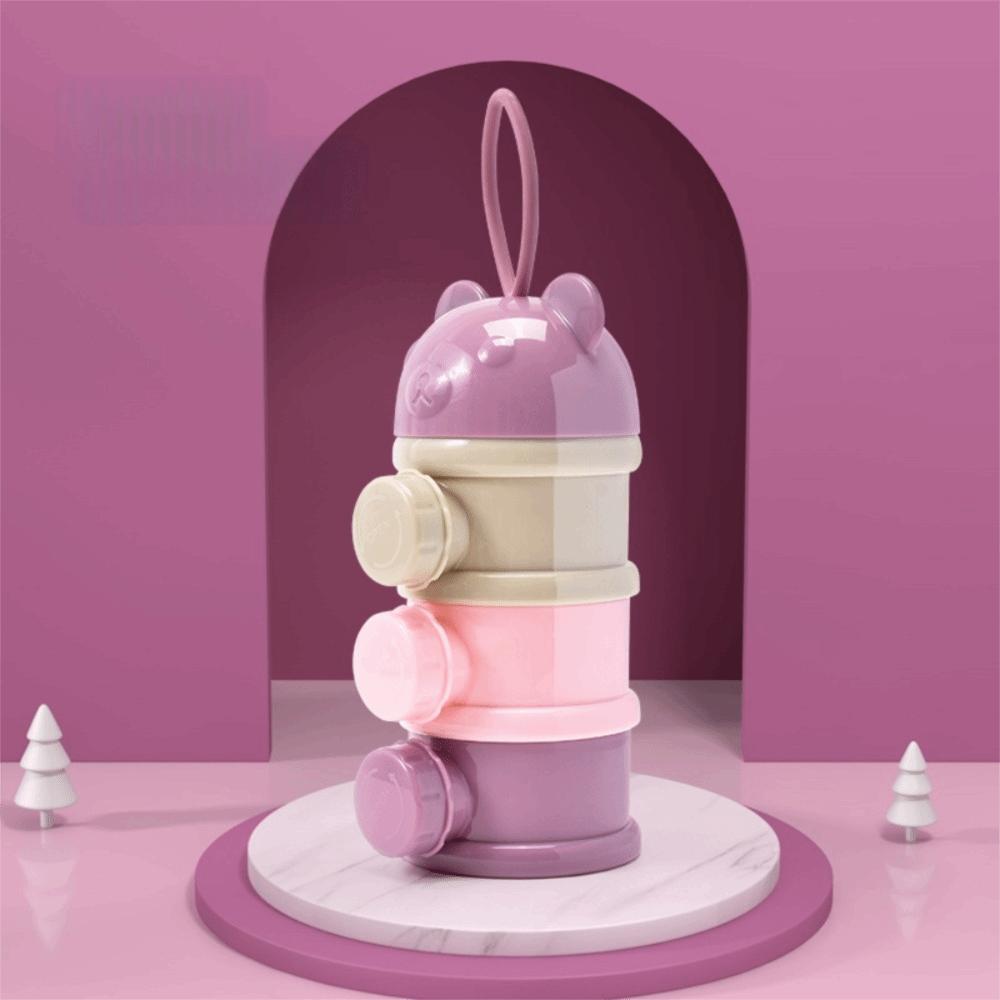 4 Layer Milk Powder Box Multiple Openings Milk Powder Bottles Cartoon Infant Baby Food Storag Box