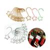 20 Pieces Metal Five-pointed Star Hooks S-shaped Xmas Tree Decors Hanging Pendant for Holiday Party Decor