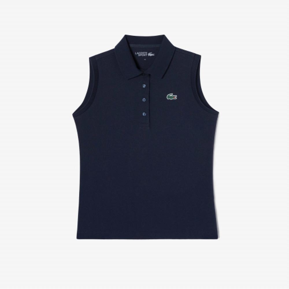 

LACOSTE Женская базовая футболка-поло без рукавов для гольфа [Темно-синий]
