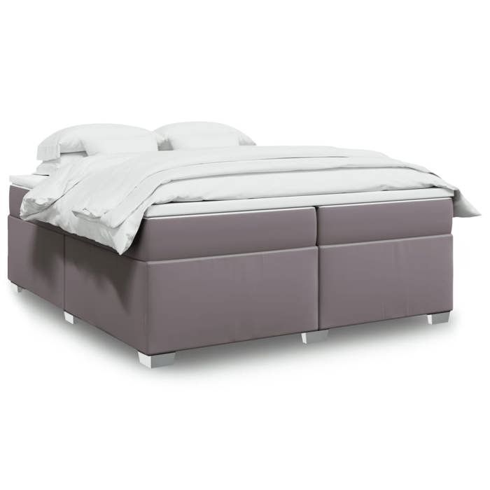 Maison Exclusive - Sommier à lattes de lit avec matelas Gris 200x200 cm Similicuir