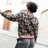 Women S Vintage Leopard Print Long Sleeve Knit Cardigan