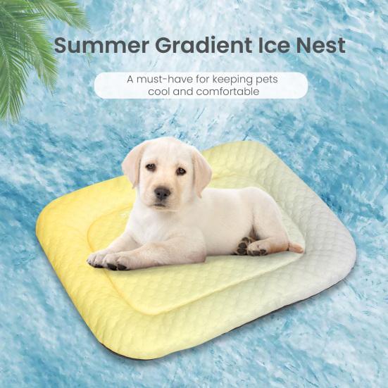 Pet Cooling Mat Summer Ice Silk Cooling Pad for Cats Dogs Heat Dissipation Anti Slip Sleeping Mat for Crate Sofa Balcony