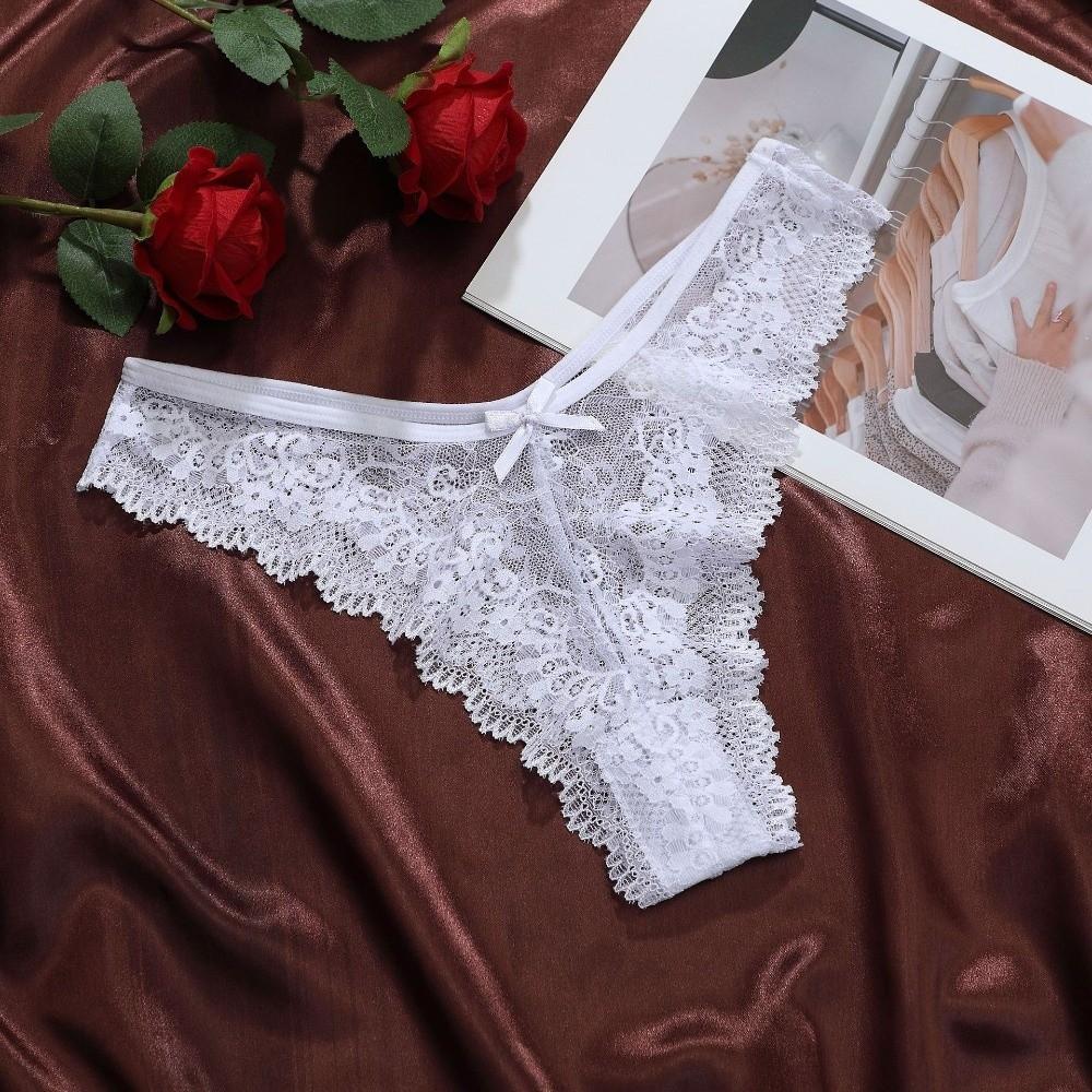 Low Waist Women Lace Flower Briefs Cotton Crotch Floral Underpants Lace Thong Panties Underwear