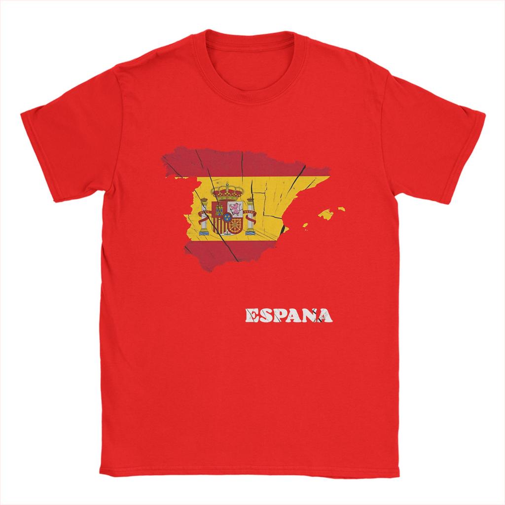 Espana Spain Flag Unisex T Shirts Spanish Vintage Tee Shirt Short Sleeve Crewneck TShirt Cotton Summer Clothing