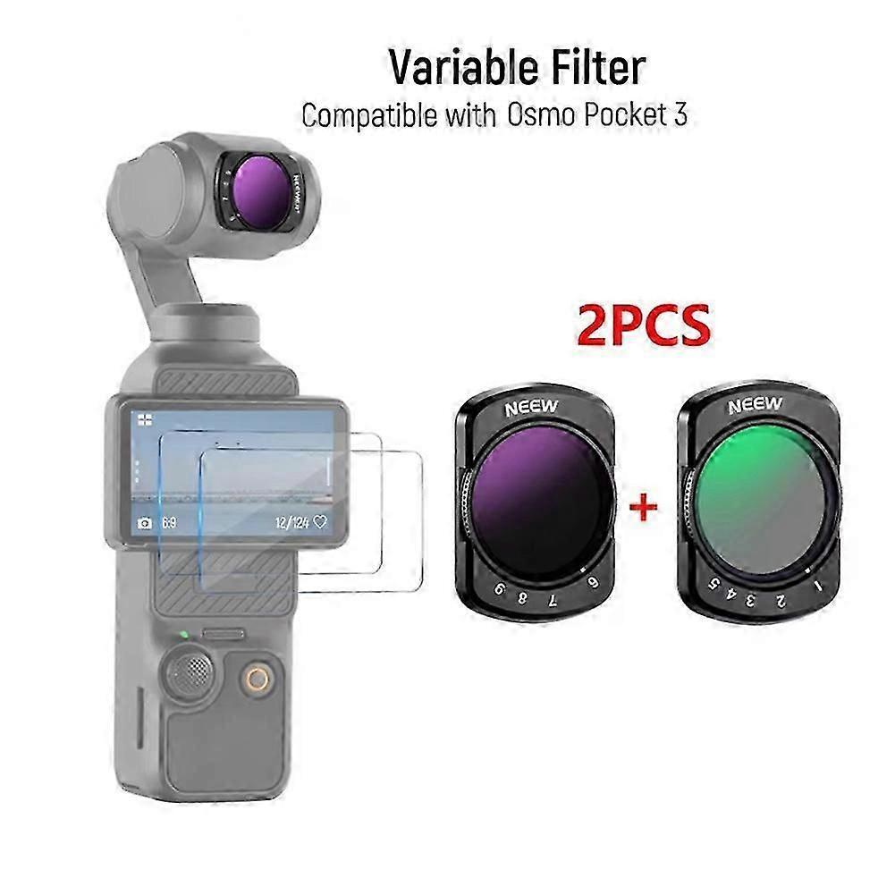 Variable Filter for DJI Osmo Pocket 3 Magnetic 1-5 6-9 Limited Stops Adjustable ND Filter Waterproof/Scratch-Proof