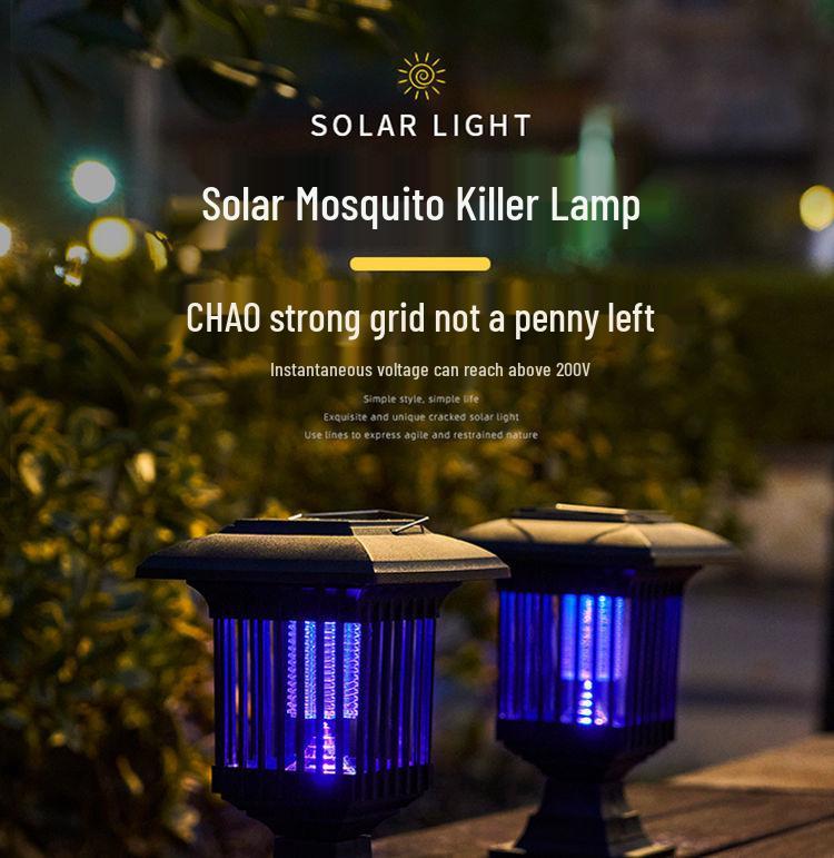 Uccisore e Repellente per Zanzare Solare a LED da Esterno: Lampada da Giardino Impermeabile