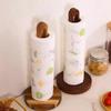 BRKitchen Paper Towel Rack Solid Wood Non-drilled Vertical Roll Paper Holder Recessed Storage Bracket Kitchen Paper HolderEY