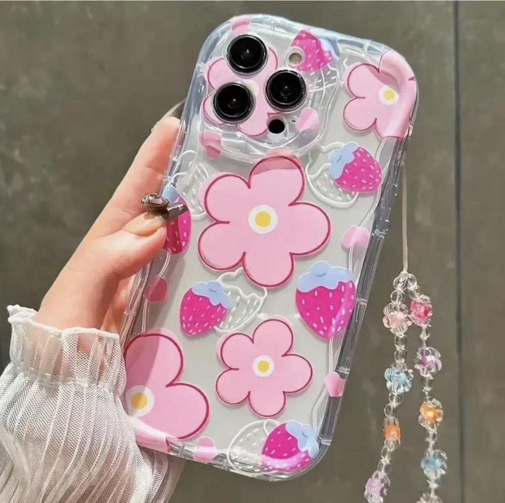 Painted plant flower for iphone17pro mobile phone case Apple 15 bracelet 14pro13promax new 16