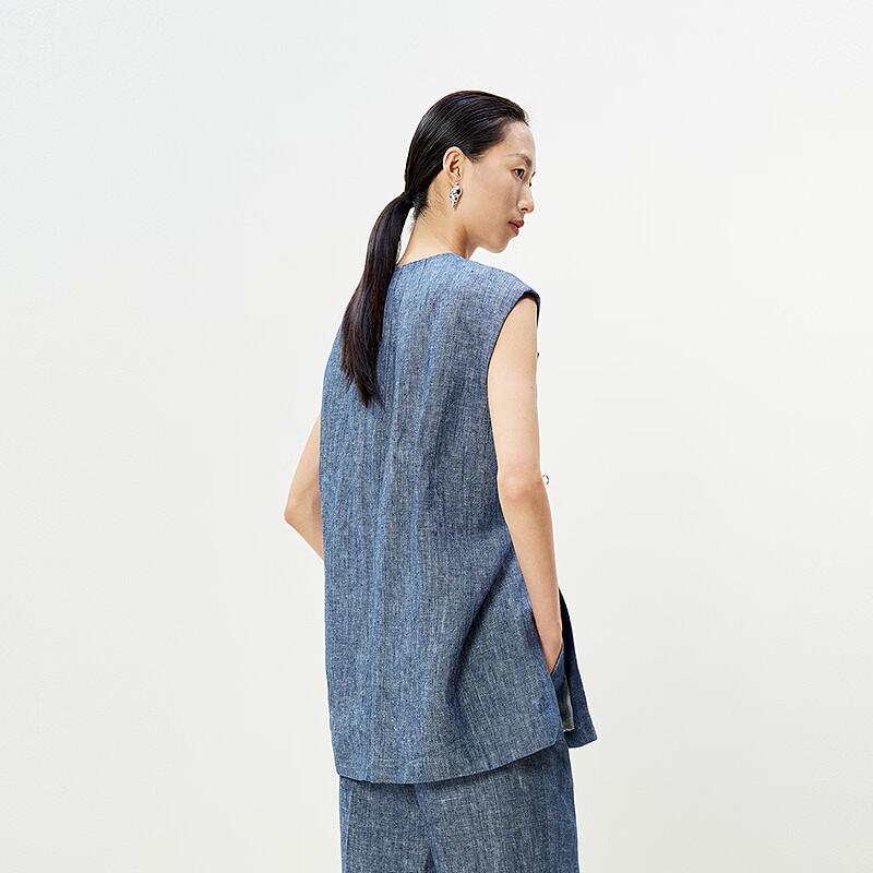 Less 2025 Summer A-Line Loose Sleeveless Linen Vest